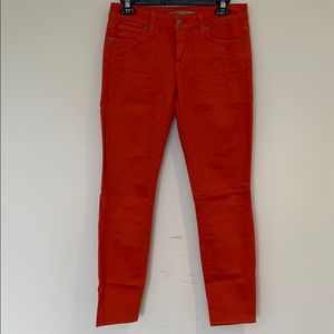 Vince orange denim skinny jeans